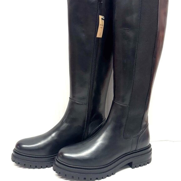 MIZ MOOZ LOREN TALL BOOTS SIDE ZIP SIDE GORE BLACK 37EU / 7US NEW # Z-145 - Picture 4 of 7